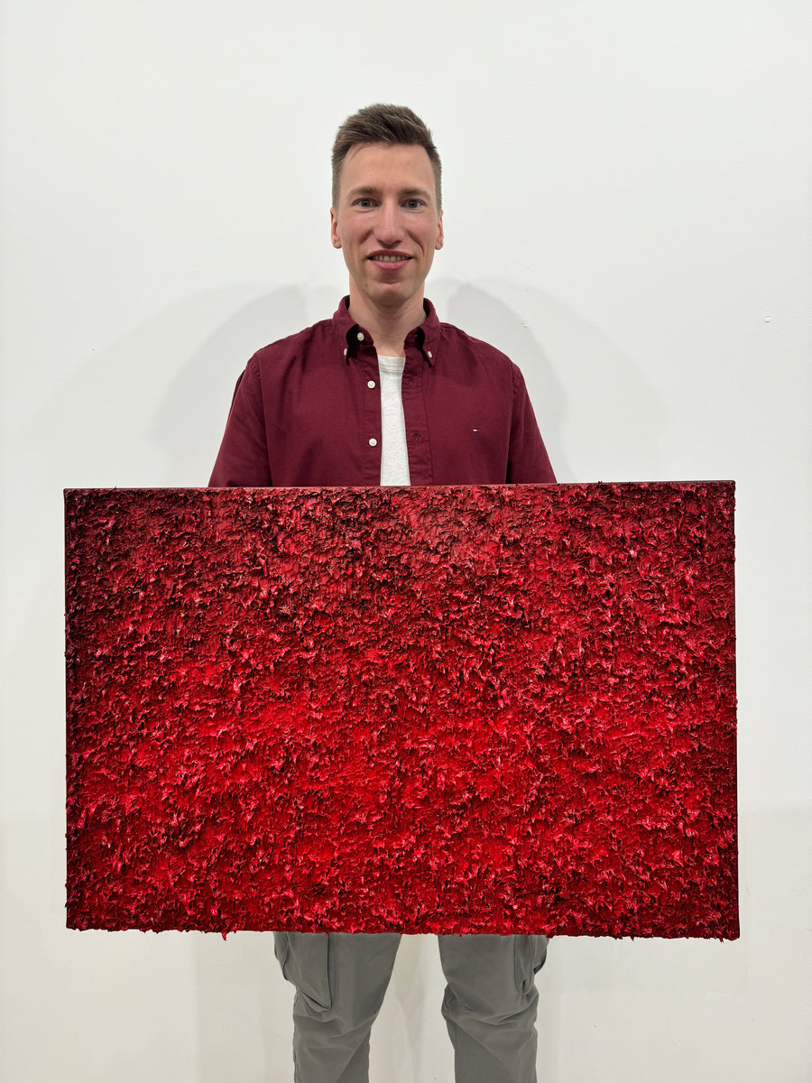 "Red Symphony", 2025, 60x90cm, sold (Latvia)